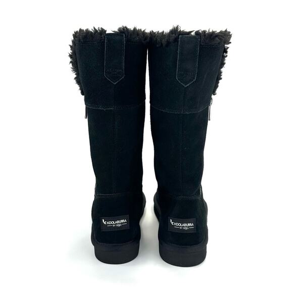 Koolaburra By Ugg Black Winter Boot Size 7 Suede Wool Lining Foldable Tall/Short - Picture 5 of 14